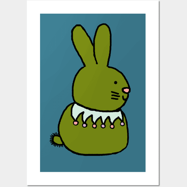 Green Bunny Rabbit Wall Art by ellenhenryart